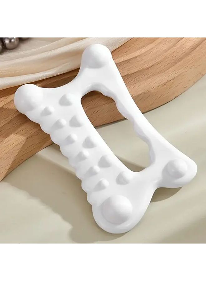 Porcelain White Ergonomic Thumb Massage Tool White Wave Edge Physical Board Deep Tissue Relaxation Facial Contouring Acupressure Durable PP Material Suitable For All Seasons - Image 1