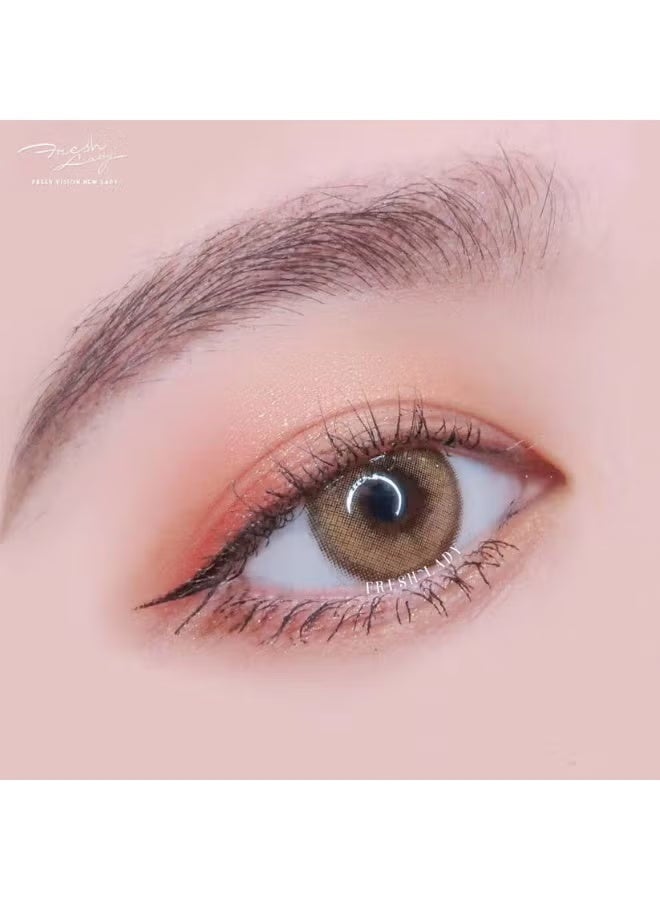FRESH LADY Non-prescription soft colored cosmetic contact lenses – warm, natural honey-brown lenses for makeup and special occasions. - Image 2