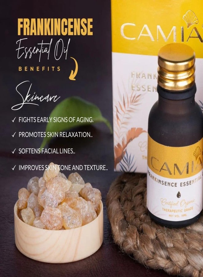 CAMIA زيت الجوجوبا العضوي المعصور على البارد من كاميا، 100 مل + زيت اللبان العطري، 15 مل + صابون اللبان، 125 جم | مجموعة غنية بمضادات الأكسدة ومضادة للشيخوخة للبشرة الدهنية | مجموعة متكاملة للعناية بالبشرة - Image 5