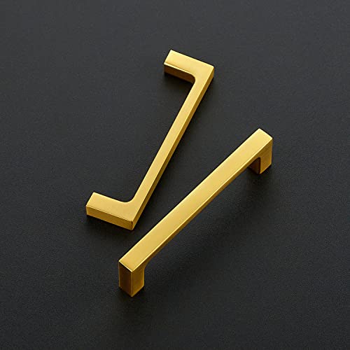 Ravinte 10 Pack Solid 4 Inch Kitchen Square Cabinet Handles Brushed Brass Cabinet Pulls Drawer Pulls Kitchen Cabinet Hardware Handles - Image 3
