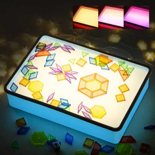 Odoorgames Sand Painting Light Box, Sensory Light Table for Kids - 3 Color Temperature & 10 Levels Adjustable Brightness, 16" (Blue) - Image 1