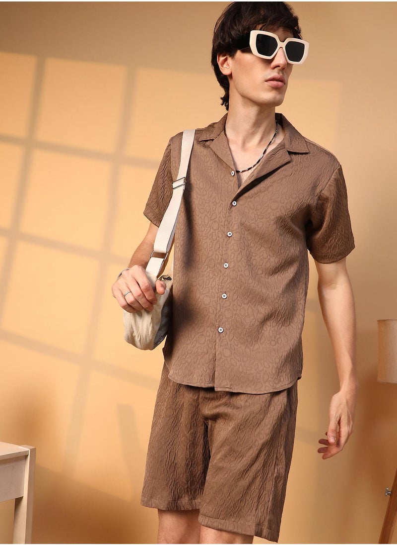 Campus Sutra Abstract-Textured Co-Ord Set  - Image 1