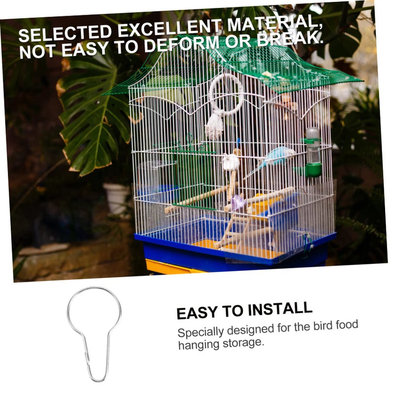 20Pcs Stainless Steel Bird Cage Food Hangers Parrot Feeder Hooks Easy Installation Pet Birds - Image 4