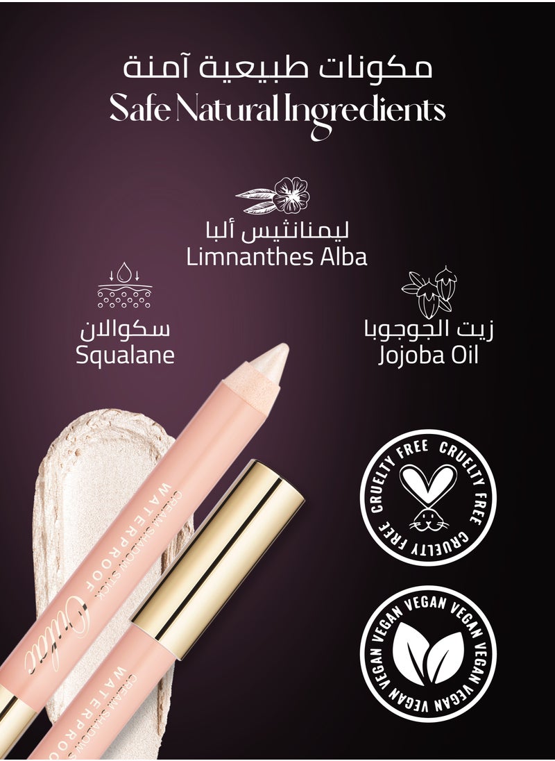Oulac - Waterproof Eyeshadow Stick - Shimmer Eye Shadow Pencil for Highlighter, Long Lasting, Blendable Glitter Eye Makeup, Vegan & Cruelty-Free 3.8g - Vanilla - 01 - Image 1