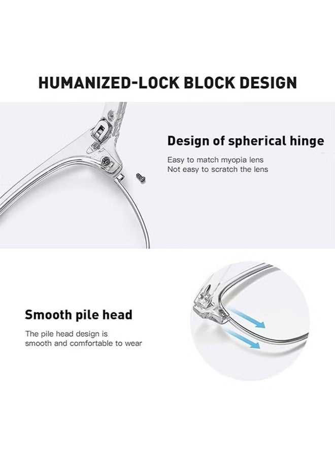 اتش واي 2 حزم نظارات حجب الضوء الأزرق ، نظارات قراءة الكمبيوتر / الألعاب / التلفزيون / الهواتف للنساء الرجال ، ومكافحة إجهاد العين ووهج الأشعة فوق البنفسجية (الذهب الأسود + واضح) - Image 3