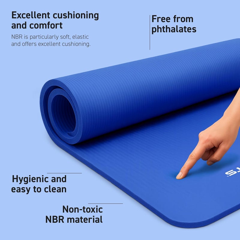 MSPORTS Yoga Mat Premium Non Slip Thick – Extra Comfortable Exercise Mat for Home Workouts, Pilates, Stretching & Gym – Cushioned NBR Foam, Gym Mat with Strap, for Women & Men - Image 2