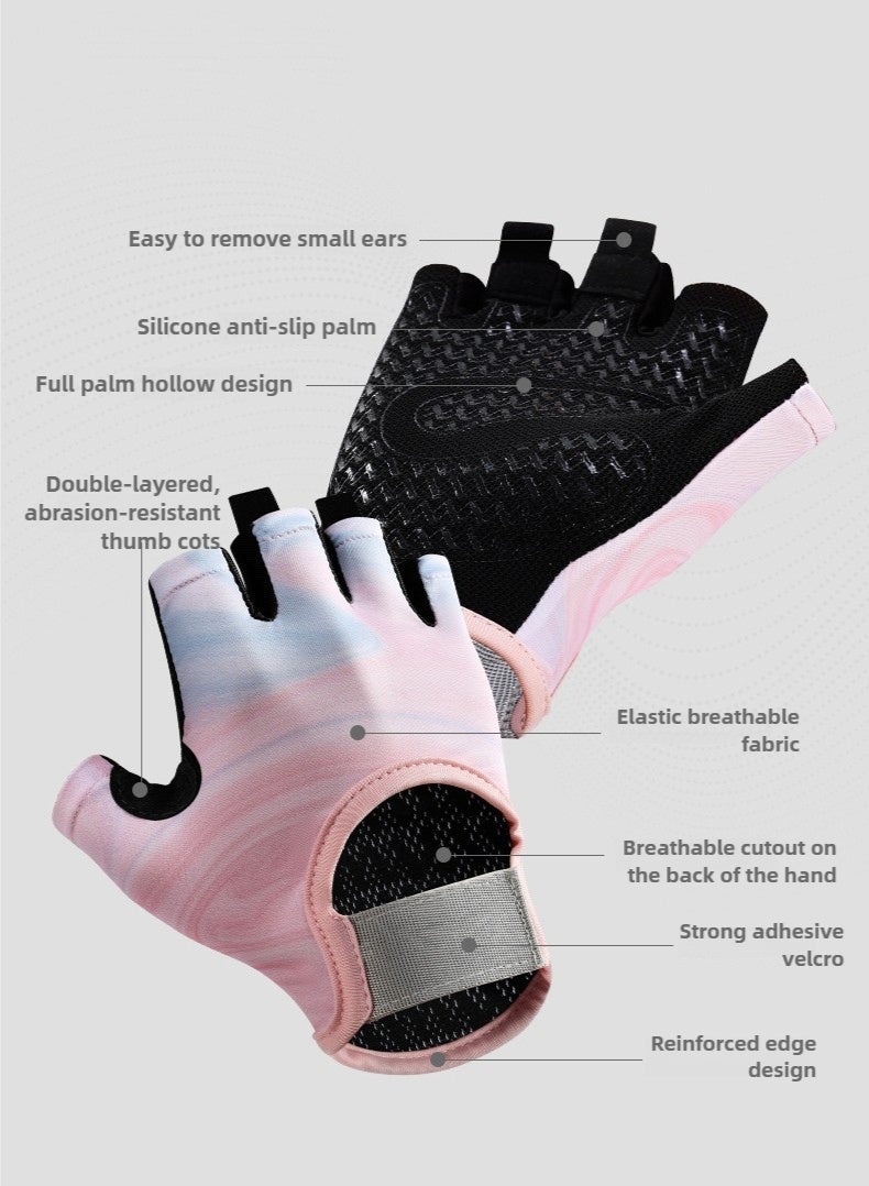 Haidue Gym Gloves Women & Men with Silicone Padding for Enhanced Grip Wear-Resistant, Anti-Slip, and Shock-Absorbing, Perfect for Sport Dumbbell, Fitness, Cycling, and Pull-Ups(M) - Image 2