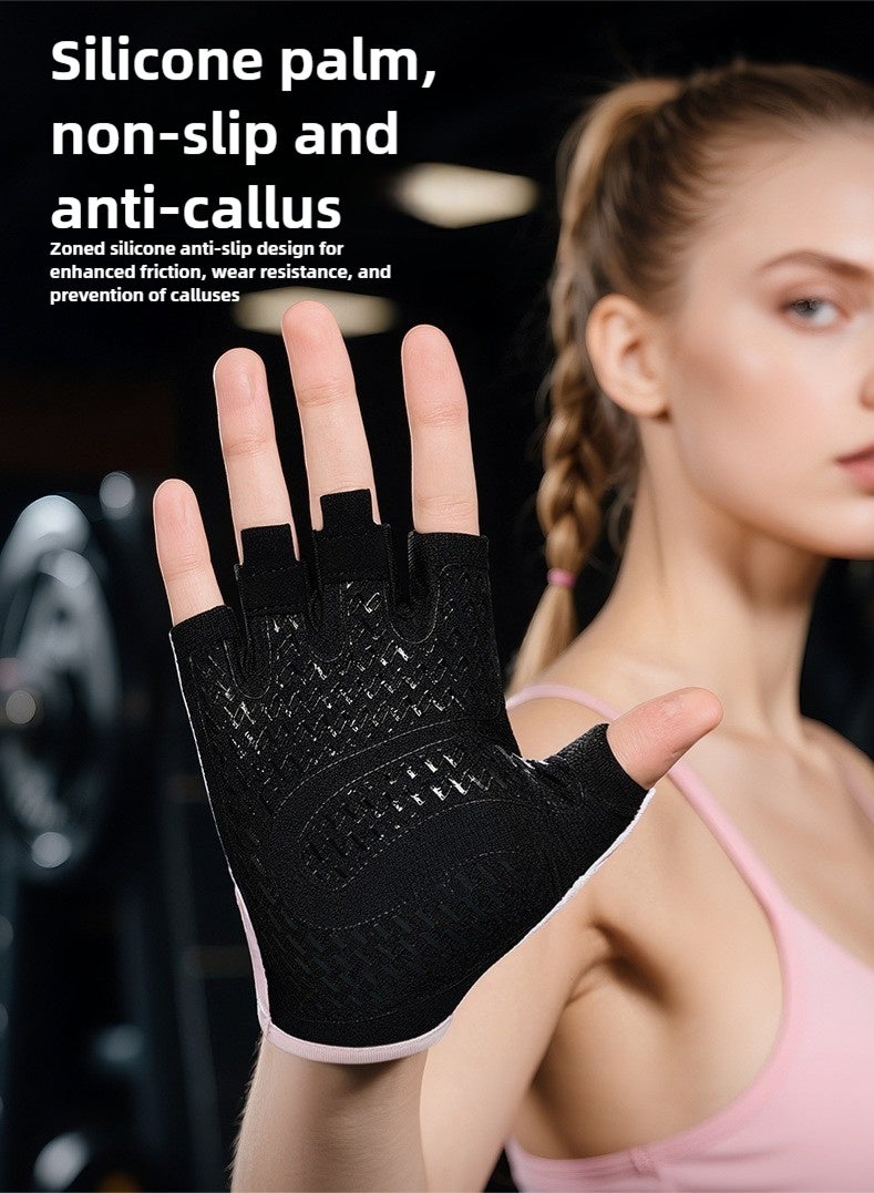 Haidue Gym Gloves Women & Men with Silicone Padding for Enhanced Grip Wear-Resistant, Anti-Slip, and Shock-Absorbing, Perfect for Sport Dumbbell, Fitness, Cycling, and Pull-Ups(M) - Image 3