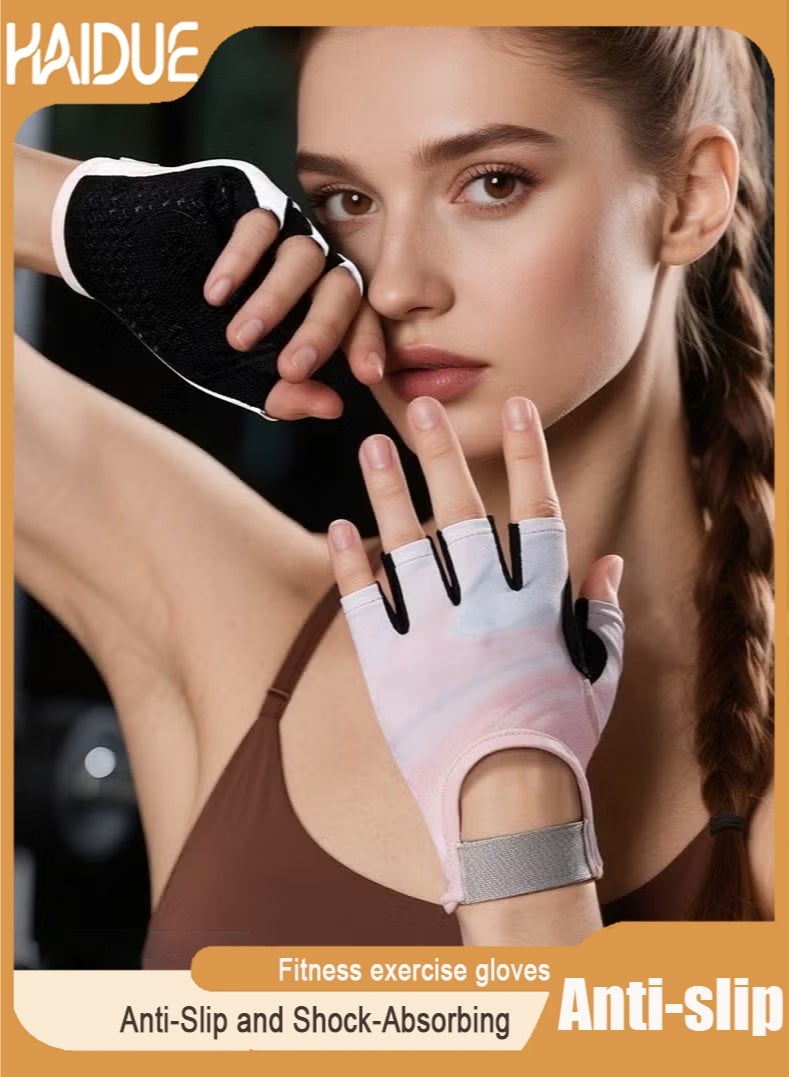 Haidue Gym Gloves Women & Men with Silicone Padding for Enhanced Grip Wear-Resistant, Anti-Slip, and Shock-Absorbing, Perfect for Sport Dumbbell, Fitness, Cycling, and Pull-Ups(M) - Image 1