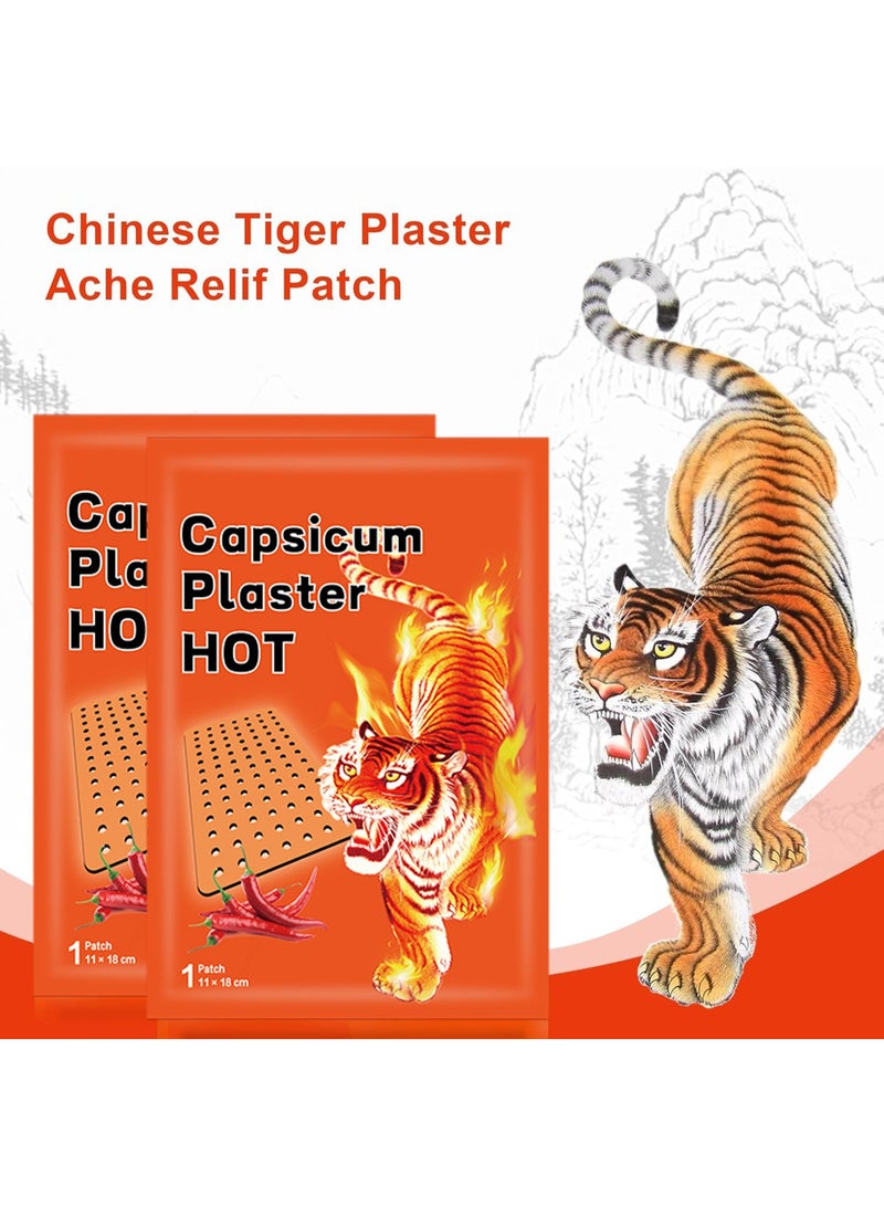 Zikra 5 PCS Tiger Patches for Pain Relief, Chinese Red Tiger Hot Capsicum Patch Ultra Strength Patches, Pain Relief Plaster Herbal Patches for Arthritis, Knee Bone, Back, Joint, Muscle Neck Pain Relieving - Image 1