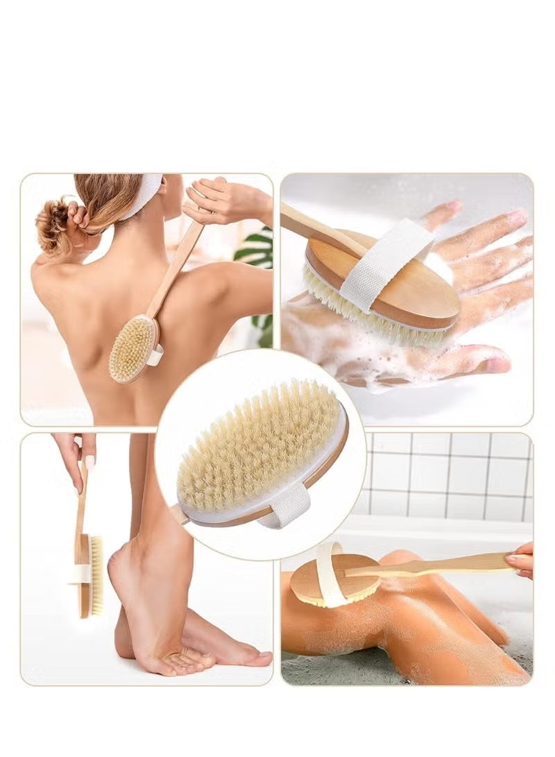 فرشاة استحمام بمقبض خشبي طويل - Image 5