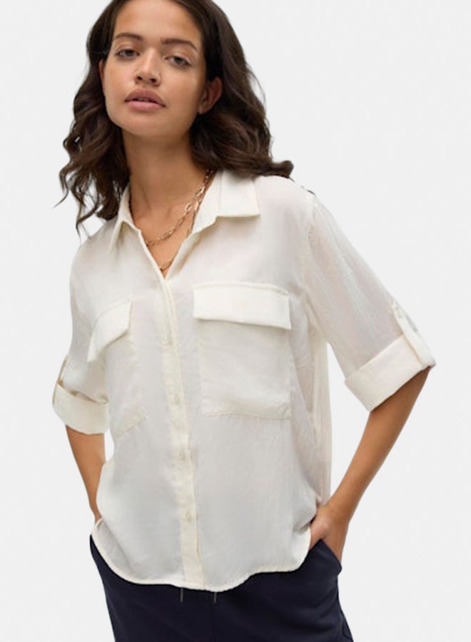 VERO MODA VERO MODA Womens Fabiana 3/4 Shirt  - Image 2