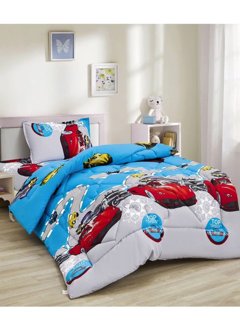 3-Piece kids Medium Filling Comforter set Reversible Bed Set Single Size 170x220 cm for Boys & Girls