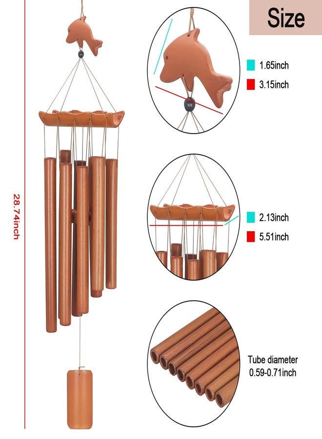 Virekm Wind Chimes for Outside, Sympathy Wind Chimes Bamboo Windchimes Outdoors with Natural Sounds, Gifts for Mom, Indoor Outdoor Decorations for Patio Porch Garden and Backyard - Image 4