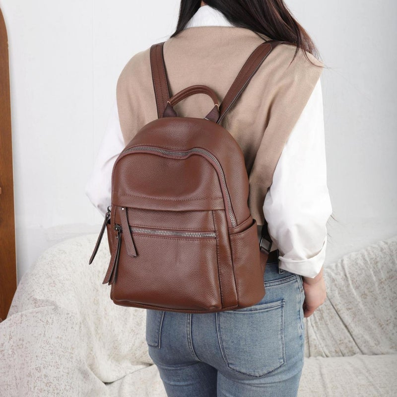 New Style Backpack For Women, Large Capacity, First-Layer Cowhide, Multi-Compartment, Practical And Versatile Soft Leather School Bag, Supply - Image 2
