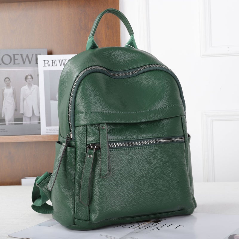 New Style Backpack For Women, Large Capacity, First-Layer Cowhide, Multi-Compartment, Practical And Versatile Soft Leather School Bag, Supply - Image 1
