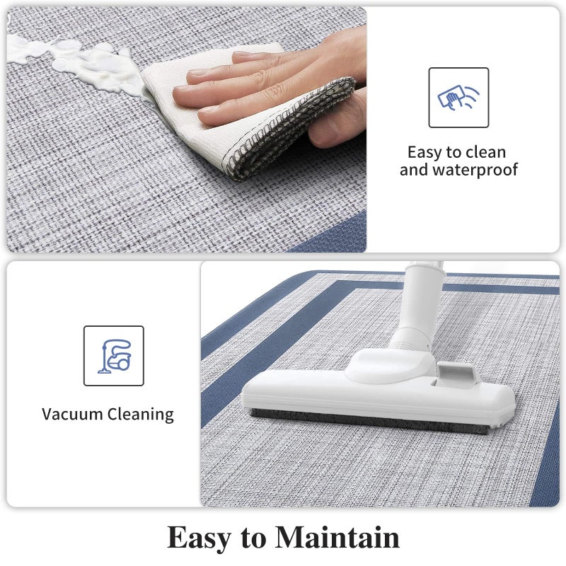Mattitude Kitchen Mats Set of 2,Cushioned Anti-Fatigue Non-Skid Rug Sets Ergonomic Comfort Standing Mat for Kitchen, Floor, Office, Sink, Laundry, Blue and Gray - Image 5