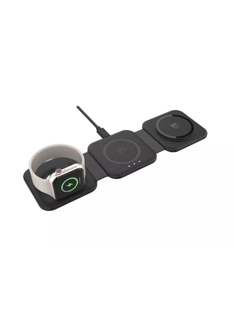 io suite 3-in-1 Fold Magnetic Wireless Charger, Black - Image 4