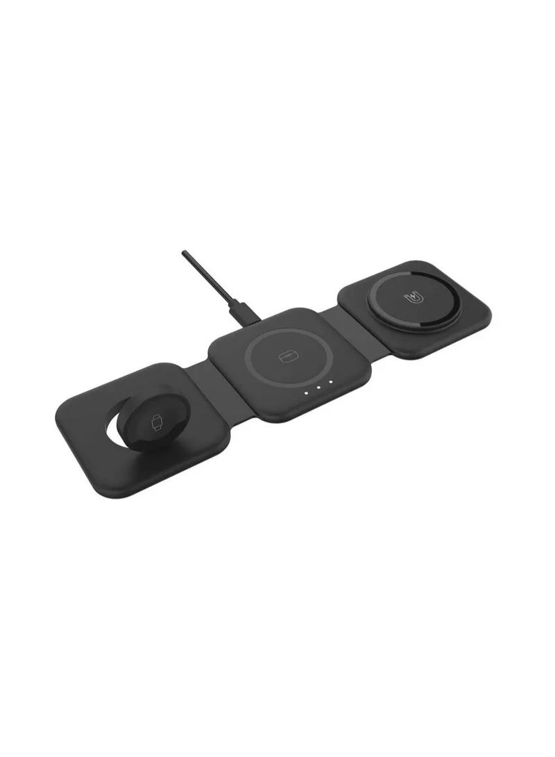 io suite 3-in-1 Fold Magnetic Wireless Charger, Black - Image 2