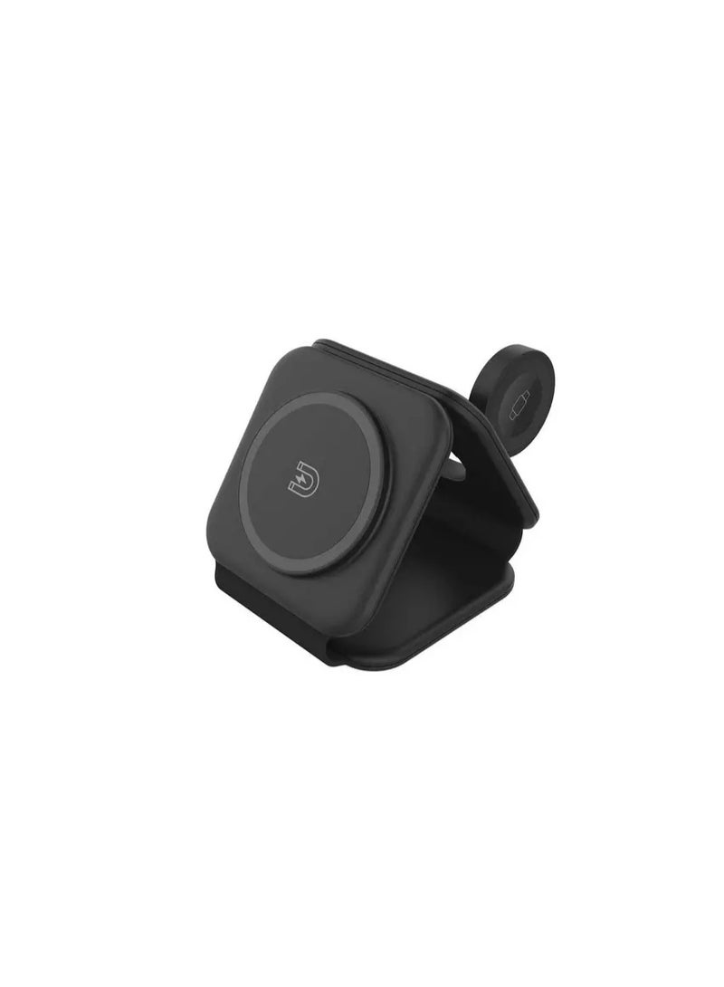 io suite 3-in-1 Fold Magnetic Wireless Charger, Black - Image 1