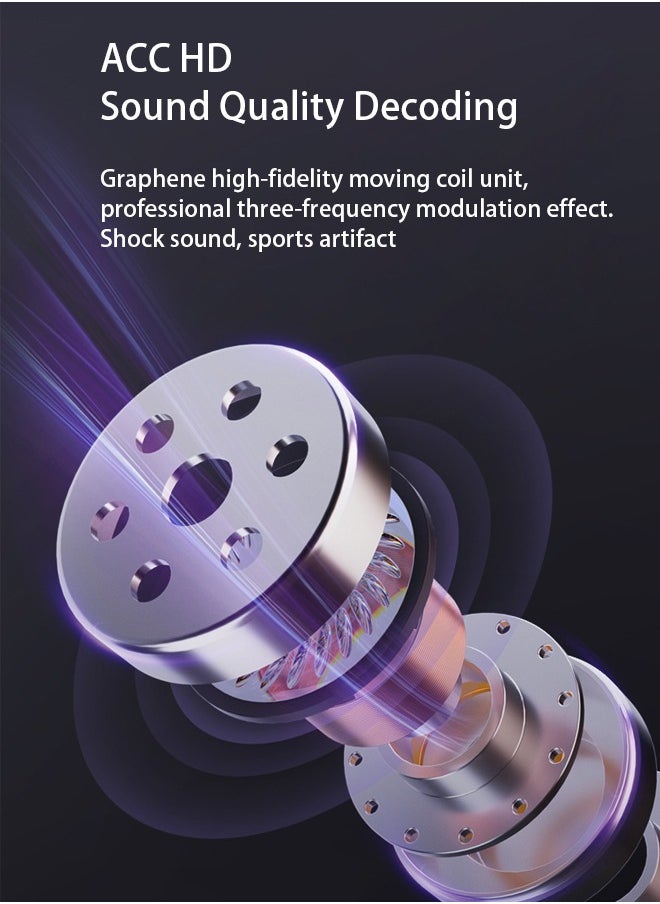 Generic - Wireless bluetooth headphones for running sports high sound quality semi-fit earphones super long battery life purple for iphone android - Image 1