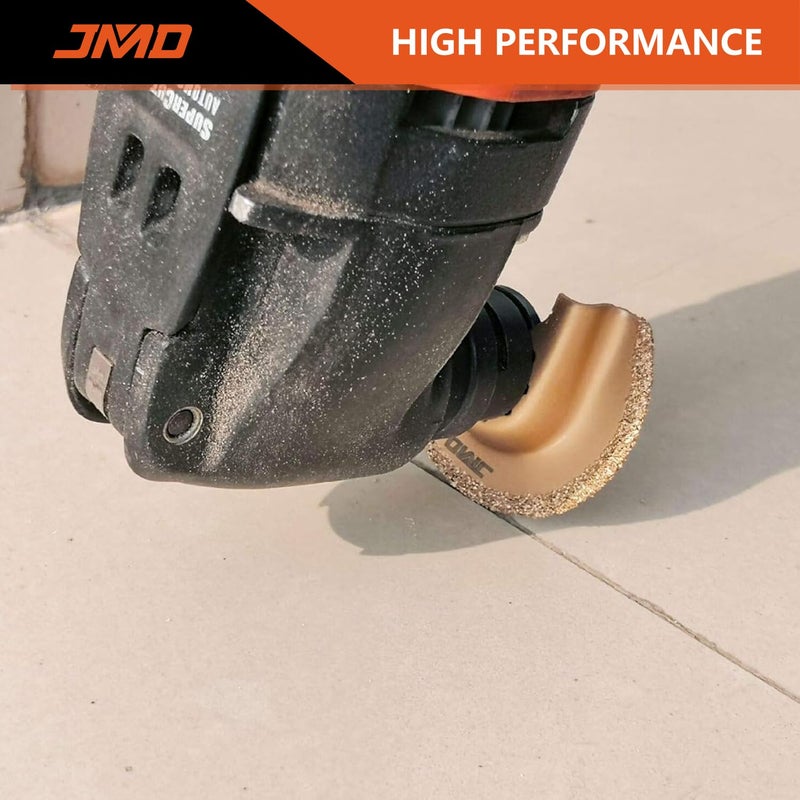 JMD 5-Pack Carbide Oscillating Tool Blades for Grout Removal Tool, Multitool Oscillating Saw Blades for Tile Cutting, Compatible with DeWalt Milwaukee Dremel etc - Image 4