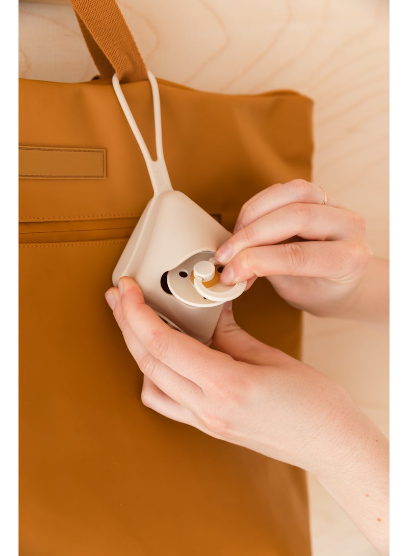 BIBS BIBS Pacifier Case with Loop for Storing and Carrying Dummies Holds Three Pacifiers 100% BPA Free Material Vanilla - Image 4