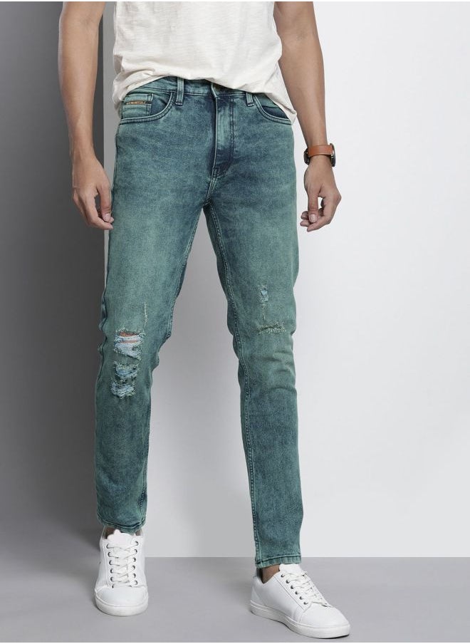 The Indian Garage Co Men Regular Fit Solid Mid-Rise Stretchable Jeans  - Image 1