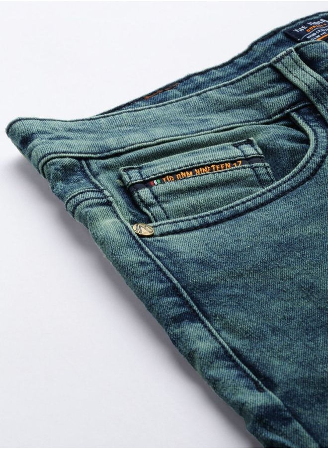The Indian Garage Co Men Regular Fit Solid Mid-Rise Stretchable Jeans  - Image 4