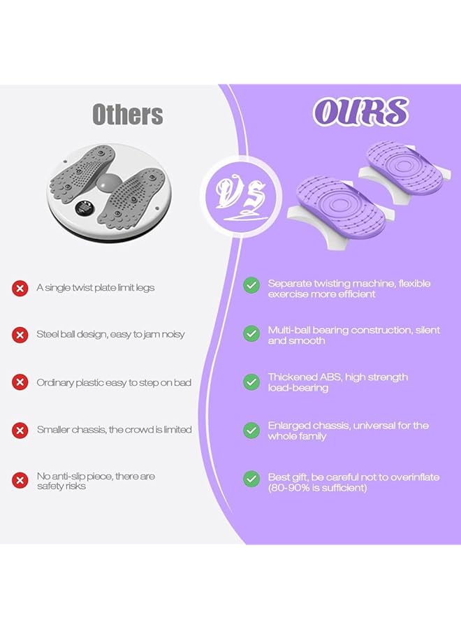 Excefore Waist Twisting Exercise Board Ab Board Exercise Twisting Waist Disc Full Body Toning Workout Noise Free For Aerobic Exercise Weight Loss 2Pcs In A Box - Image 3