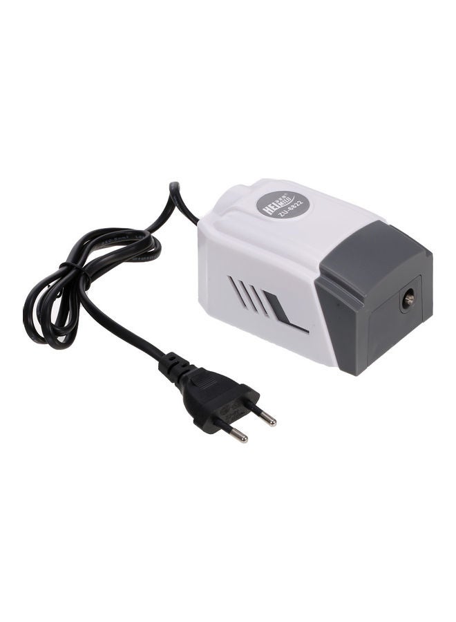 Generic Aquarium Air Dual Outlet Adjustable Oxygen Pump White/Grey 14 x 7cm  - Image 1
