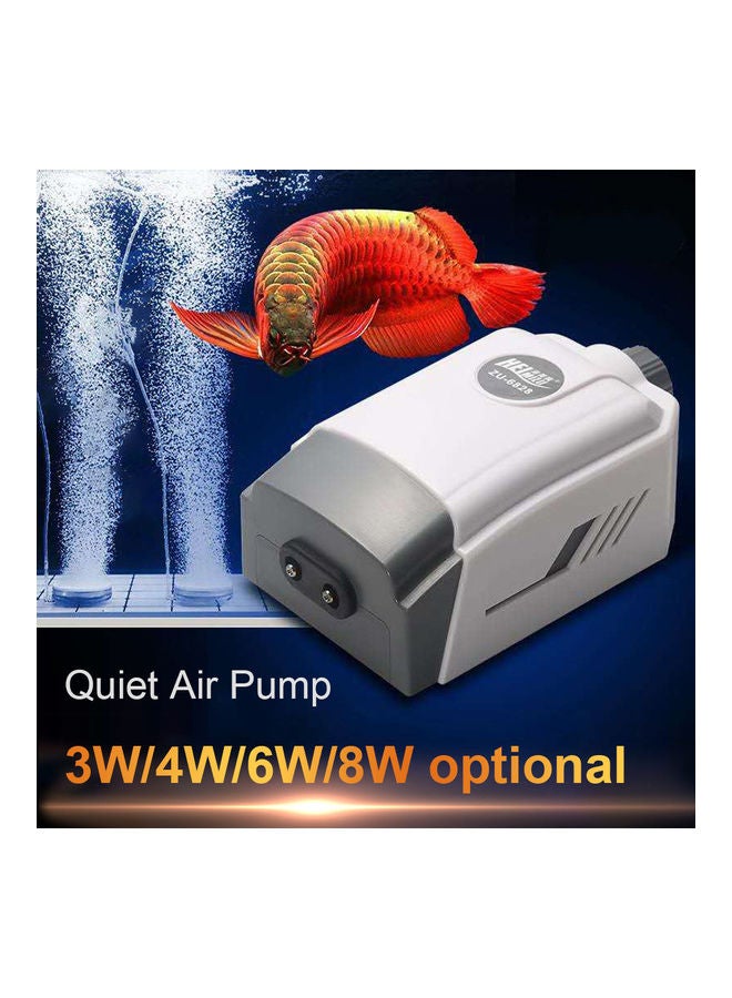 Generic Aquarium Air Dual Outlet Adjustable Oxygen Pump White/Grey 14 x 7cm  - Image 3