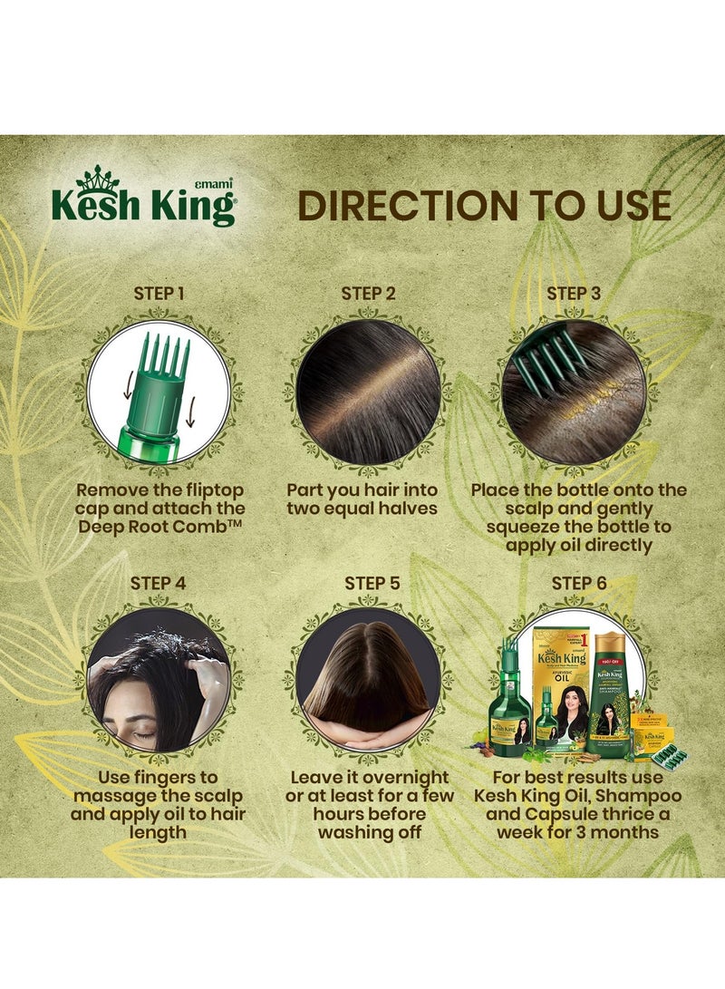 Emami Kesh King Kesh King Ayurvedic Oil for Hair Fall Control | Reduces Hairfall and Supports New Hair Growth | 21 Ayurvedic Herbs | 300ml - Image 4