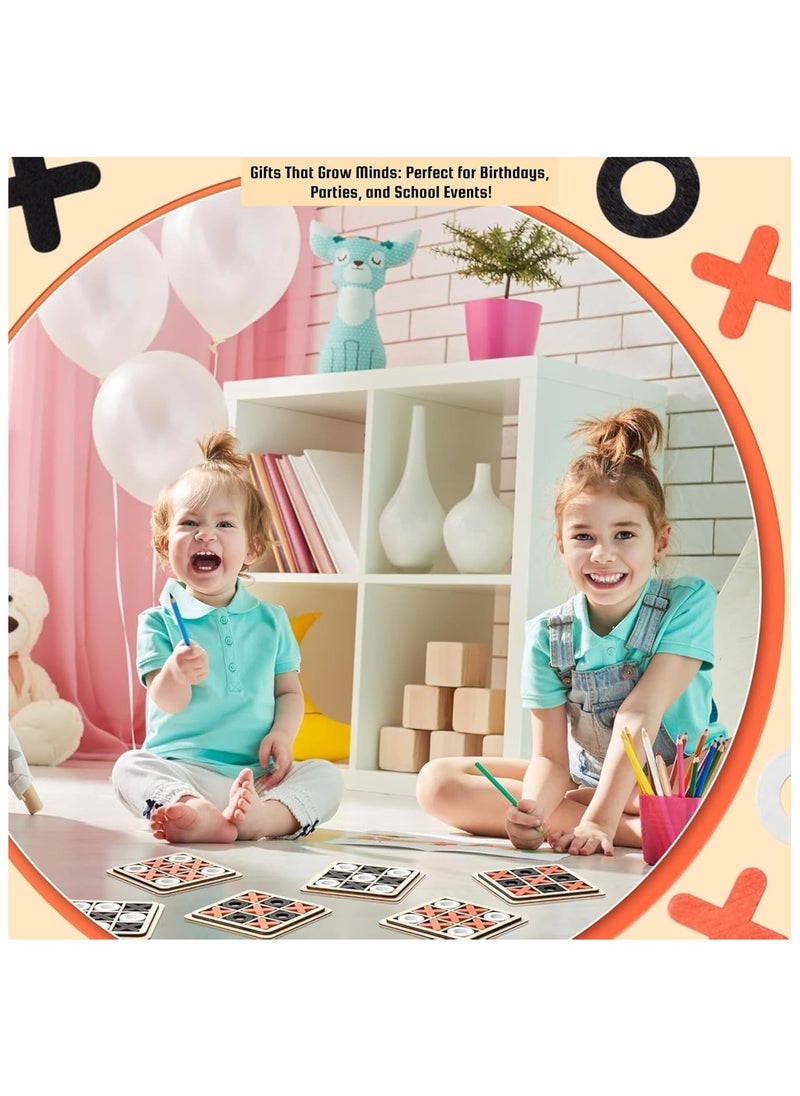 TOY GARDEN Wooden Tic Tac Toe Game Set – Classic Chess Puzzle for Family Bonding & Learning – 12-Piece Set, Ideal for Birthday Parties & Christmas Gatherings"  - Image 5
