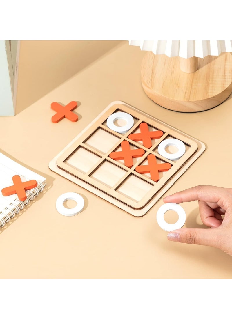 TOY GARDEN Wooden Tic Tac Toe Game Set – Classic Chess Puzzle for Family Bonding & Learning – 12-Piece Set, Ideal for Birthday Parties & Christmas Gatherings"  - Image 3