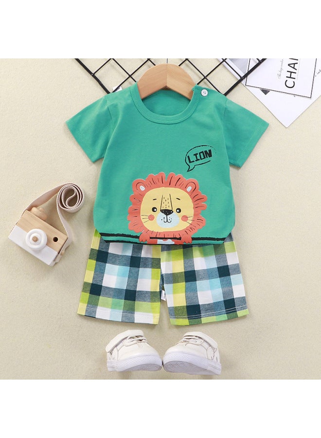 Summer Children's Short-sleeved Shorts Set, Boys' Pure Cotton T-shirt, Girls' Baby Clothing, Small And Medium-sized Children's Clothing, New Model From Manufacturer