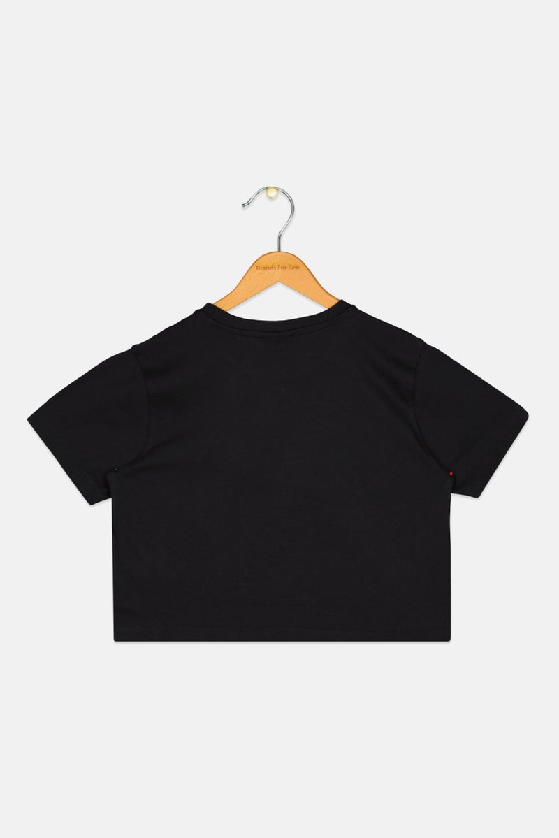 Ellesse Kids Girl  Sportswear Fit Short Sleeve Outdoor Crop Top, Black - Image 2