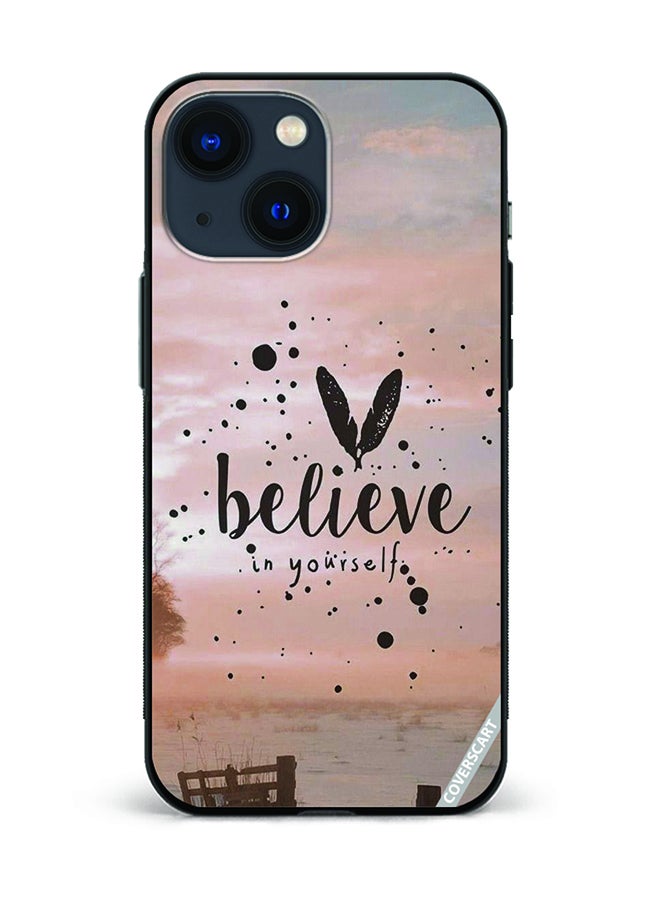 Protective Case Cover For Apple iPhone 13 Mini Believe In Yourself Design Multicolour