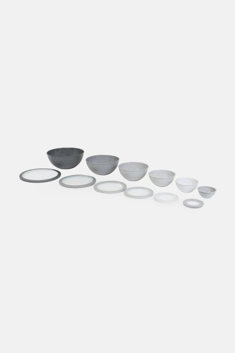 Social Chef 12Pcs Prep And Store Mixing Bowl, Grey - Image 4