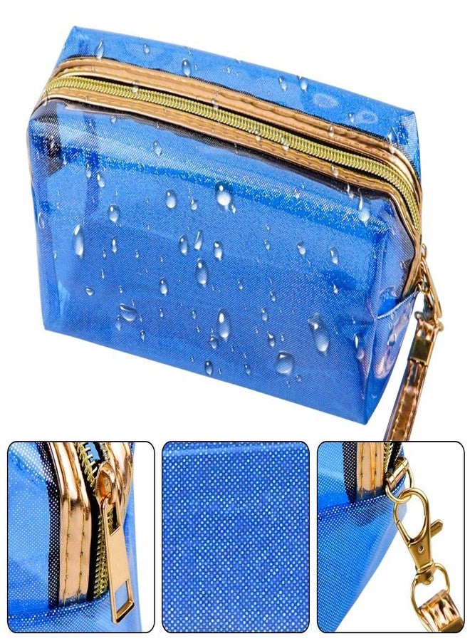 Meetory 5 Pack Waterproof Cosmetic Bag Portable Translucent Makeup Bag Zippered Travel Toiletry Pouch for Vacation, Bathroom, Organizing - Image 3