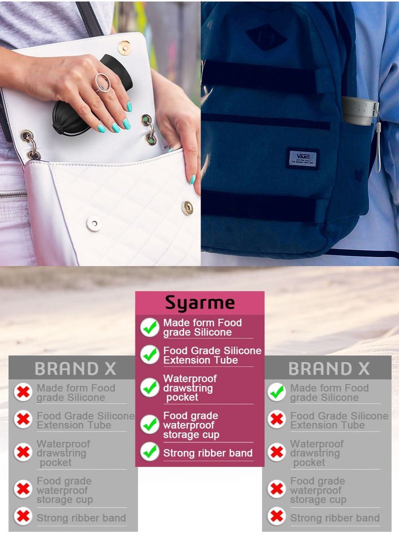 Syarme - Feminine Urination Device, Portable Reusable Urinal Funnel with Extension Tube for Travel, Festivals, Camping, Traffic Jams and More, Includes Waterproof Bag and Cup - Fuchsia - Image 1