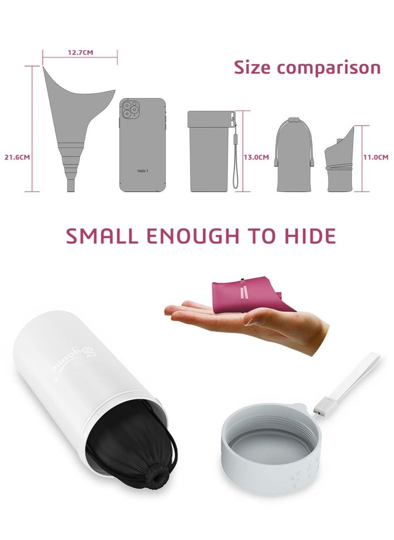 Syarme Feminine Urination Device, Portable Reusable Urinal Funnel with Extension Tube for Travel, Festivals, Camping, Traffic Jams and More, Includes Waterproof Bag and Cup - Fuchsia  - Image 4
