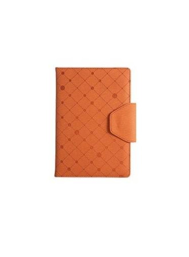 Comix A5 Orange Leather Notebook - 122 Sheets Yellow Paper with Magnetic Buckle Closure - Image 1