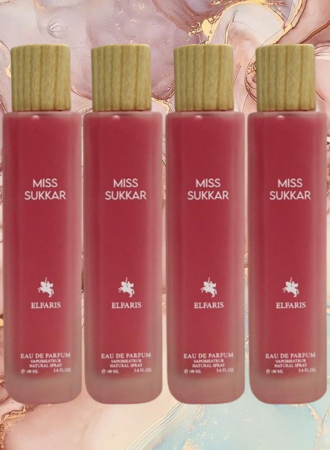 Fares 4 Pieces Miss Sukkar ElFaris EDP 100ML - Image 1