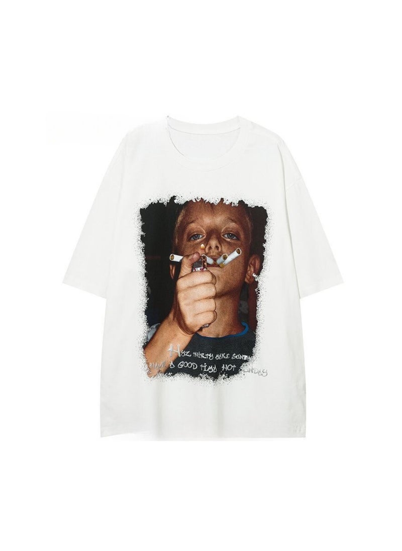 Thirty-One White Smoking Unisex Oversized T-shirt  - Image 1