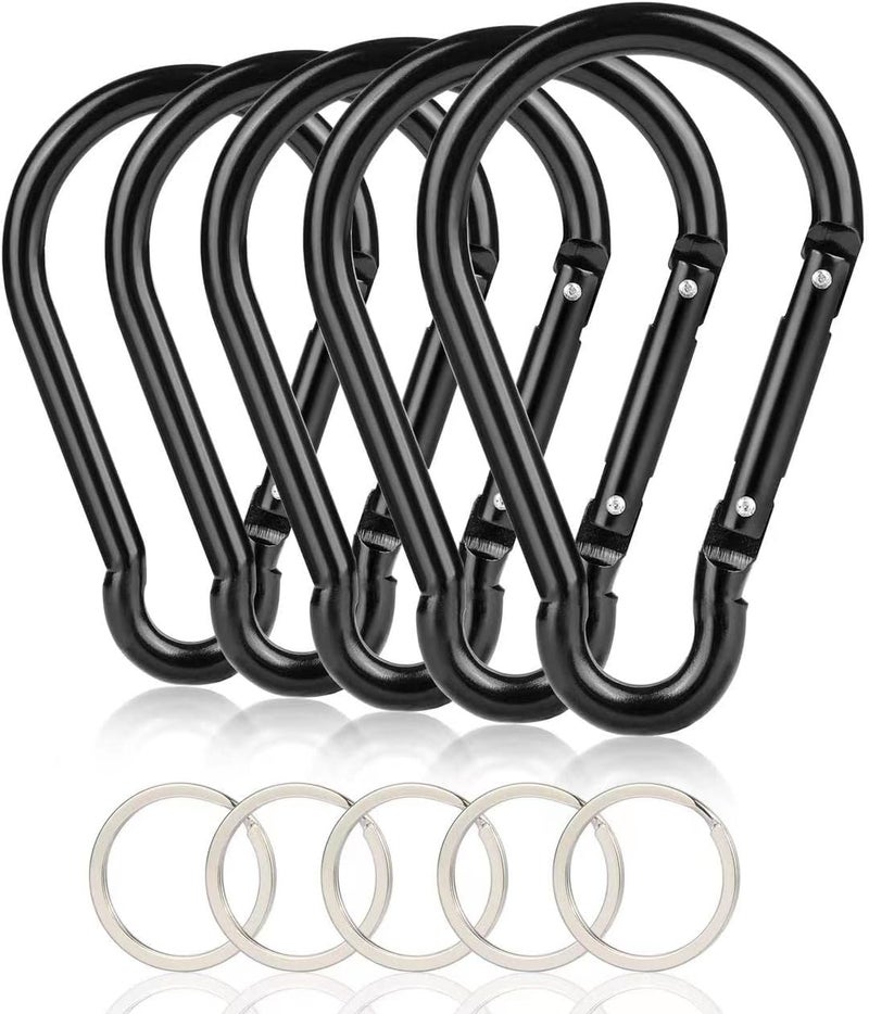 CampTek Carabiner Caribeaner ClipExtra Large 4 Aluminum Carabeaner Keychain HookSpring Snap Key Chain Clip - Image 1
