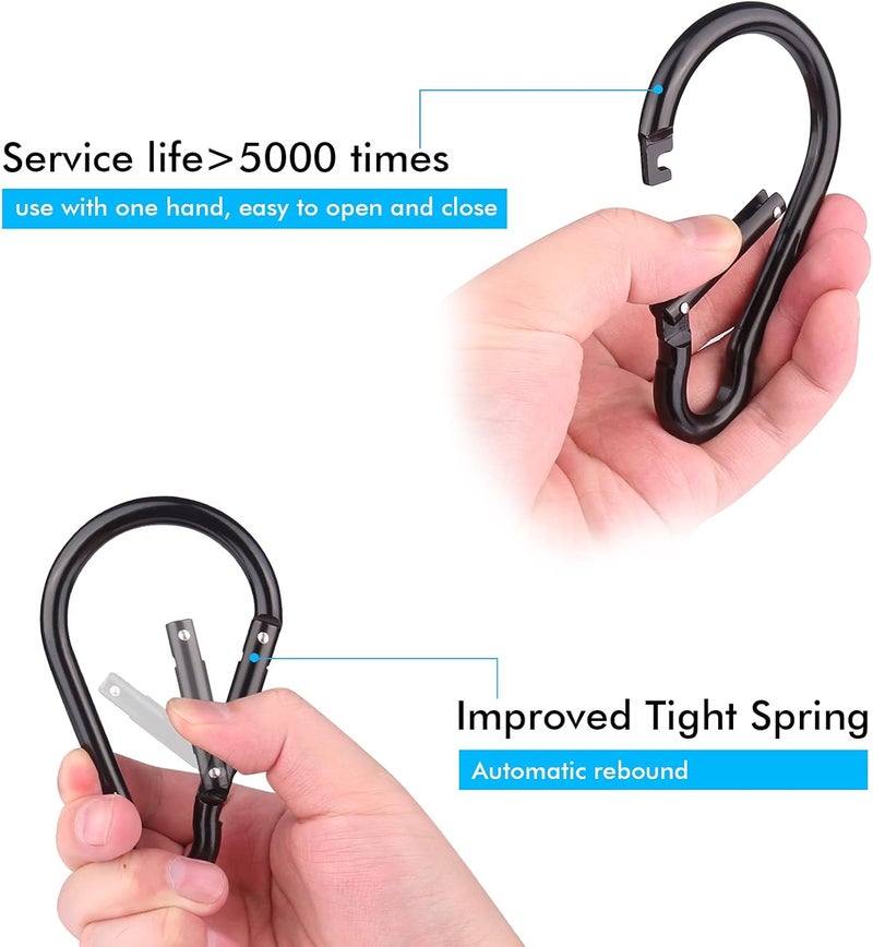 CampTek Carabiner Caribeaner ClipExtra Large 4 Aluminum Carabeaner Keychain HookSpring Snap Key Chain Clip - Image 3