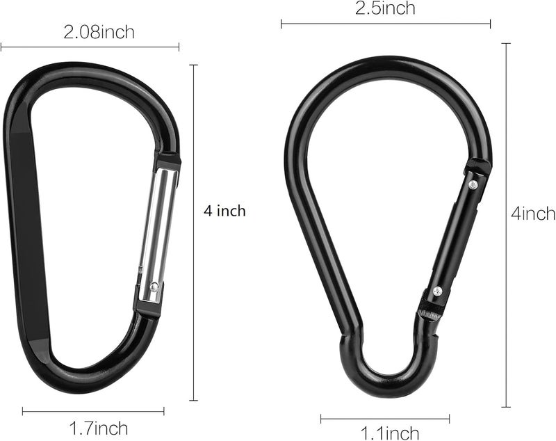 CampTek Carabiner Caribeaner ClipExtra Large 4 Aluminum Carabeaner Keychain HookSpring Snap Key Chain Clip - Image 5