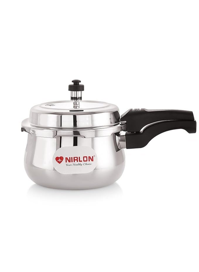 NIRLON Induction and Gas Stove Compatible Outer Lid Belly Triply Stainless Steel Pressure Cooker (2 Liters) - Image 1