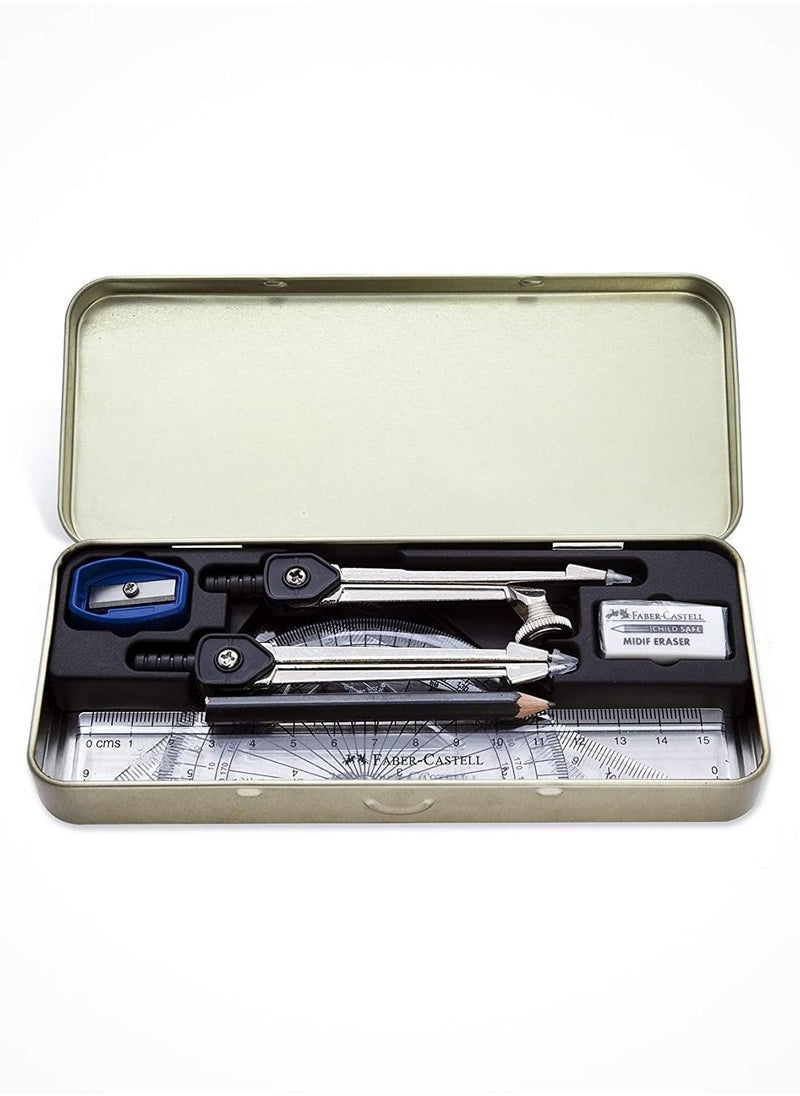 FABER-CASTELL 9-Piece Elite Mathematical Instrument Geometry Box  - Image 2
